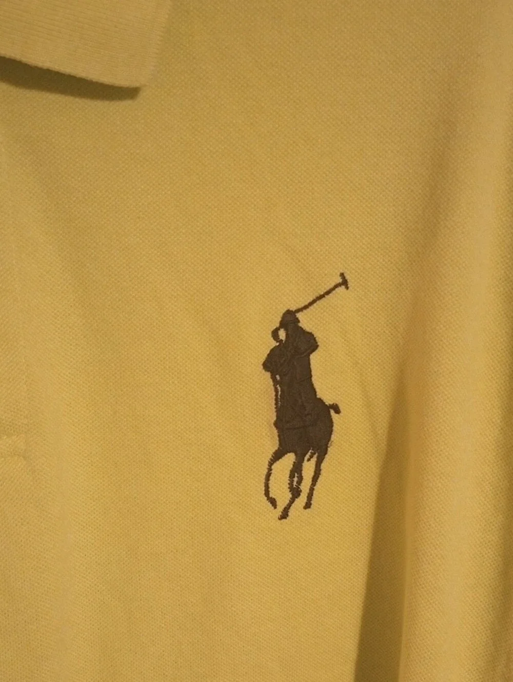 Men's Polo Ralph Lauren Big Pony 3 Lime Green Golf Collar Short Sleeve Shirt 2XL